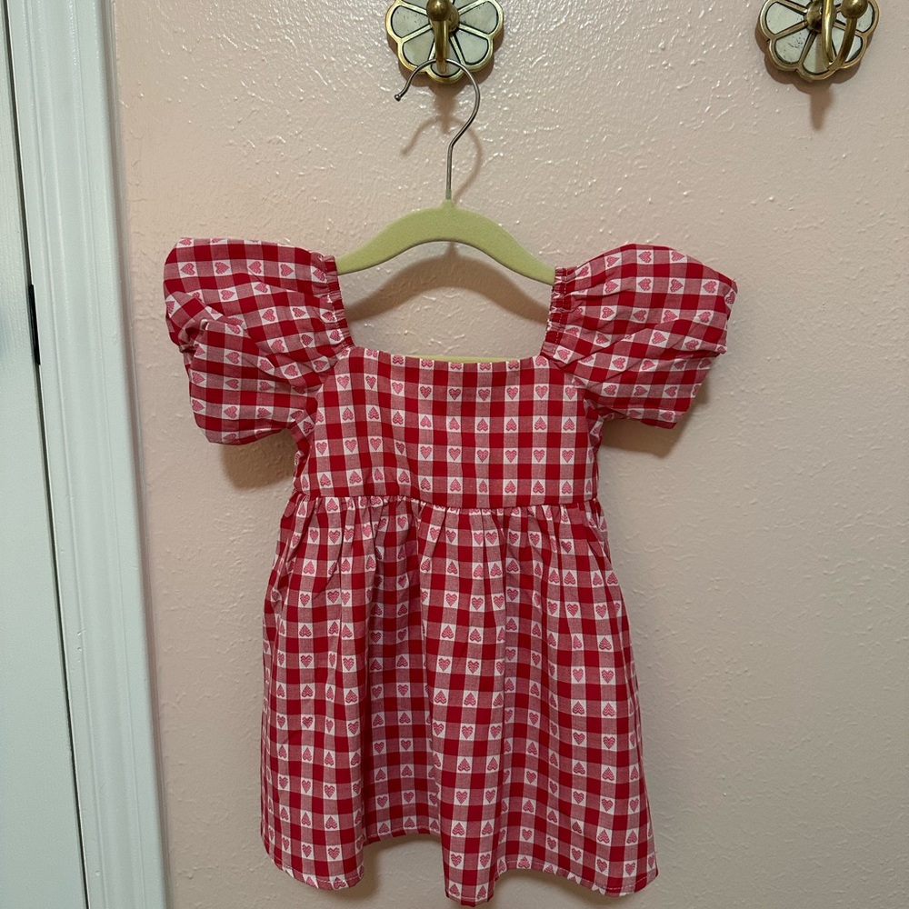 Janie and Jack Hearts Gingham Dress